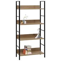 vidaXL Boekenkast 4 schappen 60x27,6x124,5 cm spaanplaat eikenkleurig