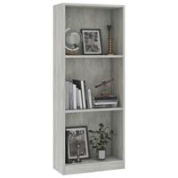 vidaXL Bücherregal 3 Fächer Betongrau 40 x 24 x 108 cm Spanplatte Grau