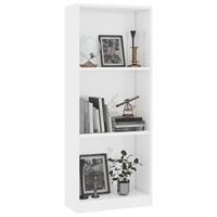 vidaXL Boekenkast met 3 schappen 40x24x108 cm spaanplaat hoogglans wit