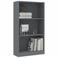 Vidaxl - Bücherregal Spanplatte 3 Fächer Grau 60x24x108cm