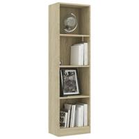 vidaXL Boekenkast met 4 schappen 40x24x142 cm spaanplaat sonoma eiken