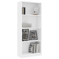 vidaXL Bücherregal 4 Fächer  Weiß