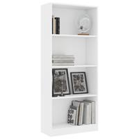 vidaXL Boekenkast met 4 schappen 60x24x142 cm spaanplaat wit