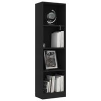 vidaXL Boekenkast met 4 schappen 40x24x142 cm spaanplaat zwart