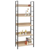 vidaXL Boekenkast 5 schappen 60x27,6x158,5 cm spaanplaat eikenkleurig