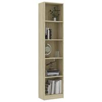 vidaXL Boekenkast met 5 schappen 40x24x175 cm spaanplaat eikenkleurig