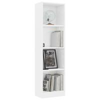 vidaXL Boekenkast met 4 schappen 40x24x142 cm spaanplaat hoogglans wit