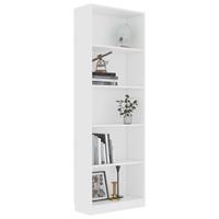 vidaXL Boekenkast met 5 schappen 60x24x175 cm bewerkt hout wit