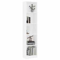 vidaXL Bücherregal 5 Fächer  Weiß