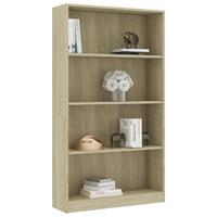 vidaXL Boekenkast met 4 schappen 80x24x142 cm spaanplaat sonoma eiken