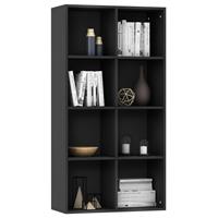 vidaXL Boekenkast/dressoir 66x30x130 cm spaanplaat zwart