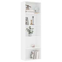 VidaXL Boekenkast Met 5 Schappen 60x30x189 Cm Bewerkt Hout Wit