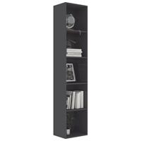 vidaXL Bücherregal Hochglanz- Grau