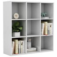 vidaXL Bücherregal Hochglanz- Weiß