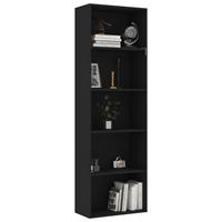 vidaXL Boekenkast met 5 schappen 60x30x189 cm spaanplaat zwart
