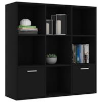 vidaXL Boekenkast 98x30x98 cm spaanplaat zwart