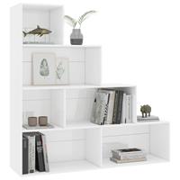 vidaXL Boekenkast/kamerscherm 155x24x160 cm spaanplaat hoogglans wit