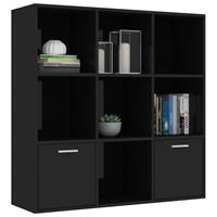 vidaXL Boekenkast 98x30x98 cm spaanplaat hoogglans zwart