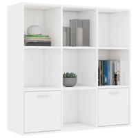 vidaXL Boekenkast 98x30x98 cm spaanplaat hoogglans wit