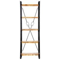 vidaXL Boekenkast met 5 schappen 60x30x180 cm massief mangohout