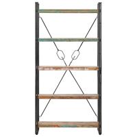 vidaXL Boekenkast met 5 schappen 90x30x180 cm massief gerecycled hout