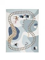 Kids Concept Spielteppich Edvin, blau/grau