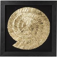 Kare Design Golden Snail Wanddecoratie - B120 X D5 X H120 Cm - Goudkleurig Met Zwarte Lijst