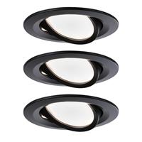 Paulmann,LED Einbaustrahler 3er-Set Nova rund schwenkbar 3x6,5W Warmweiß Schwarz/Matt