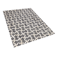 Beliani Vloerkleed leer grijs/beige 160 x 230 cm YEDISU