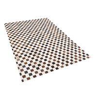 Beliani Vloerkleed leer beige/bruin 140 x 200 cm KAYABEY