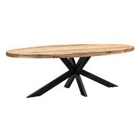 Leen Bakker Eetkamertafel Trevor ovaal - bruin/zwart - 200x100 cm