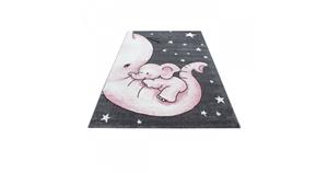 KIDS Olifant Vloerkleed Kinderkamer Roze / Grijs Laagpolig- 160x230 CM