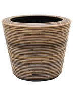 Van der Leeden Drypot rotan streep d35h30 cm