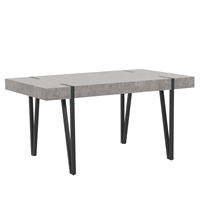 Beliani Eettafel betonlook/zwart 150 x 90 cm ADENA