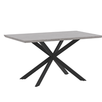 Beliani Eettafel betonlook/zwart 140 x 80 cm SPECTRA