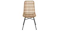 Fine Asianliving Dining Chair Rattan Wicker Weaved Metal Frame