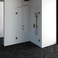 Saniclass Create douchecabine 2-delig 90x90cm profielloos met antikalk en 8mm veiligheidsglas koper 4JC9-90x90k