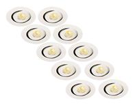groenovatie Inbouwspot LED 3W, Rond, Kantelbaar, Aluminium, Dimbaar, Zilver, 10-Pack