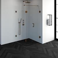 Saniclass Create douchecabine rechthoek 3-delig 90x100cm profielloos met antikalk en 8mm veiligheidsglas koper 4JC10-90x100k