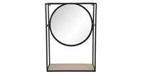 Clayre & Eef Spiegel | 36*15*50 cm | Zwart | Ijzer / glas / hout |  | 62S213