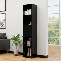 vidaXL Bücherregal Hochglanz- Schwarz
