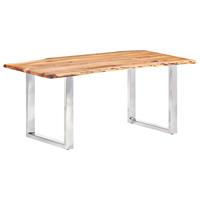 vidaXL Esstisch mit Baumkanten Akazie Masivholz 200 cm 3,8 cm Braun
