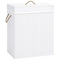 vidaXL Wasmand 100 L bamboe wit