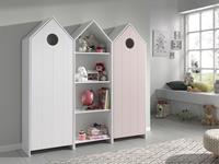 Vipack Casami Boekenkast + 2 Kasten Met Deur Roze