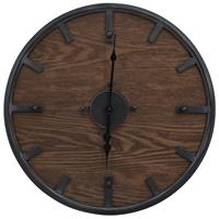 vidaXL Wandklok 45 cm ijzer en MDF bruin en zwart