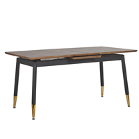 Beliani Eettafel zwart/goud 160/200 x 80 cm uitschuifbaar CALIFORNIA