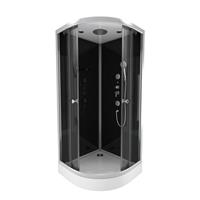 Praxis Aurlane douchecabine Black 2 rond 90x90cm