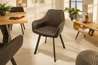 Stoel met armsteun Palm antraciet