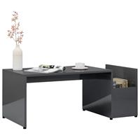 vidaXL Salontafel 90x45x35 cm spaanplaat hoogglans grijs