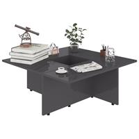 vidaXL Salontafel 79,5x79,5x30 cm spaanplaat hoogglans grijs